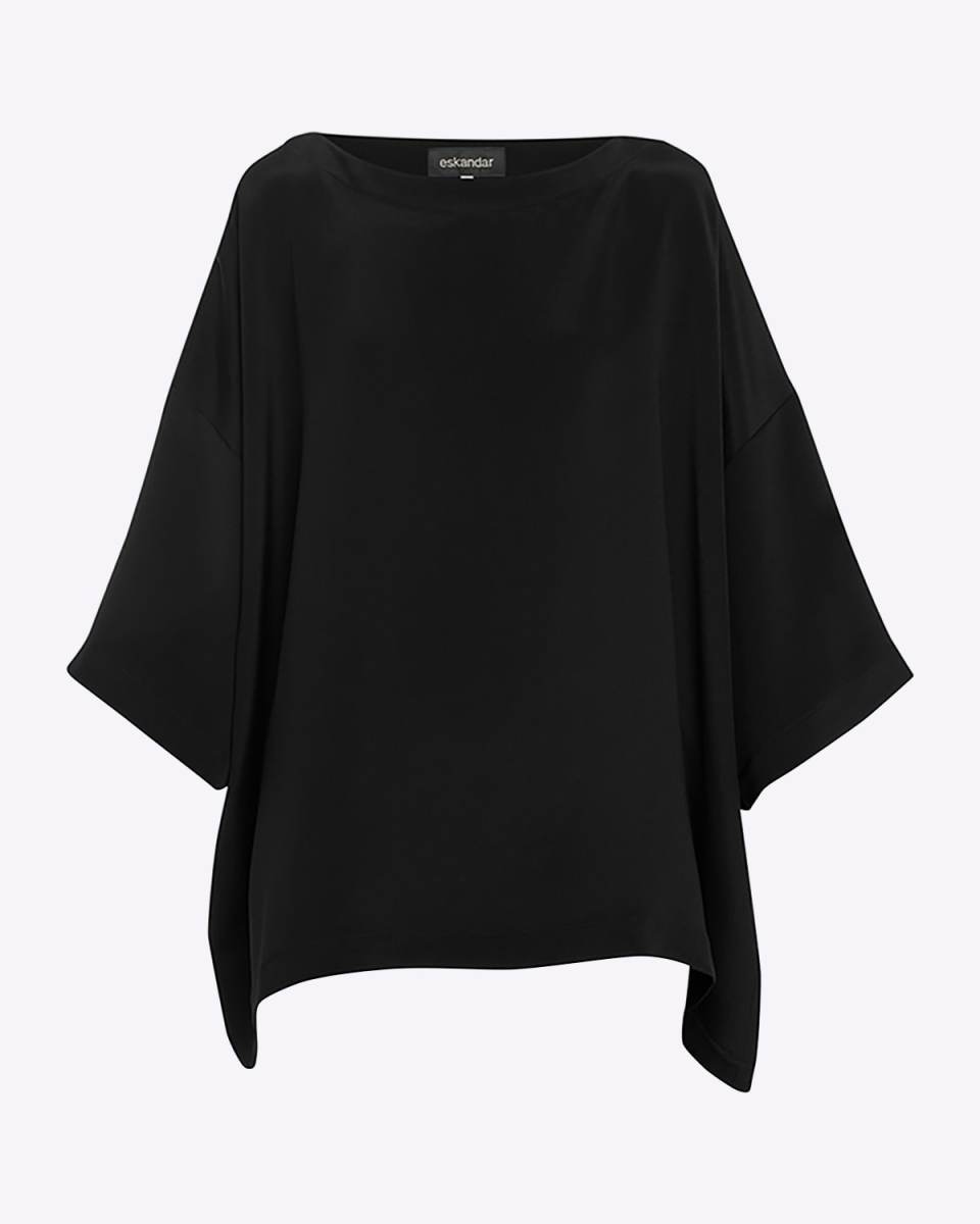 Three-Quarter Sleeve Bateau Neck Tunic Top (Long)